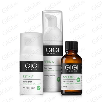 33092 Набор GIGI Retin A Professional Set (пилинг + мусс + постпилинг крем)